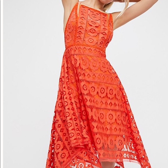 free people just like honey lace dress Free People Just Like Honey Lace Dress Handkerchief Hem Blush Pink Size 0  EUC